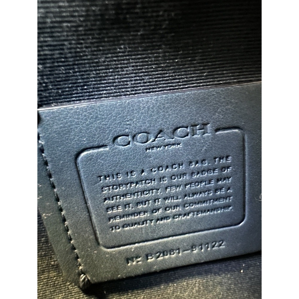 *Flawed Coach Town Bucket Bag 91122 Seafoam Blue Pebble Leather Crossbody Purse - Picture 15 of 16